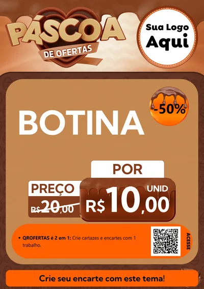 Modelo de Cartaz para Cartaz A4 Vertical com o tema Páscoa de Ofertas para Agropecuária