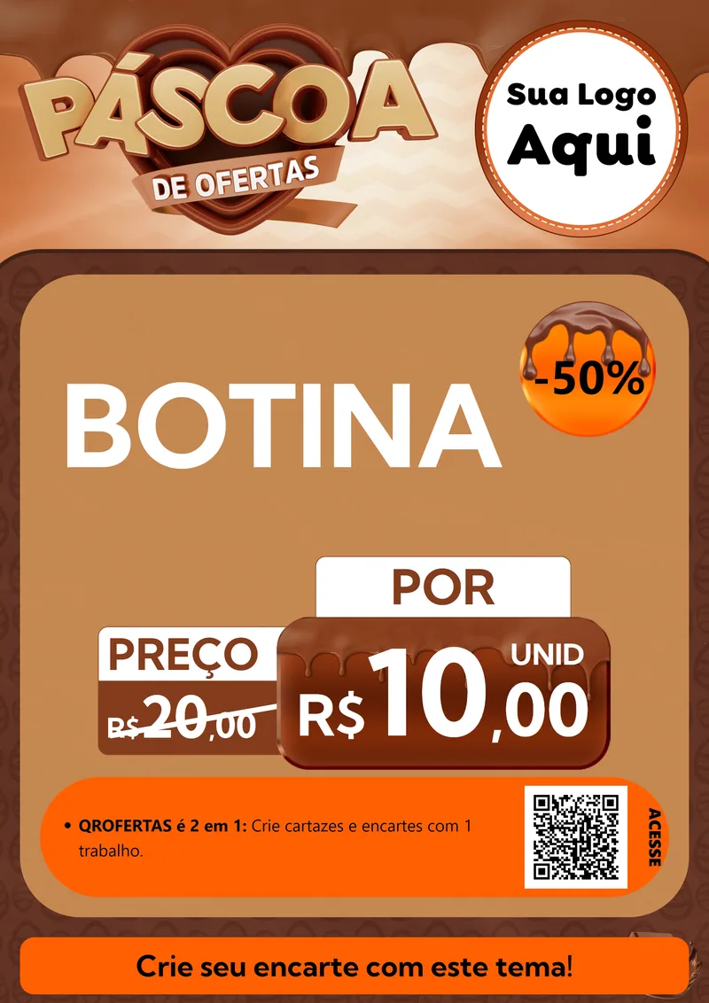 Modelo de Cartaz para Cartaz A4 Vertical com o tema Páscoa de Ofertas para Agropecuária