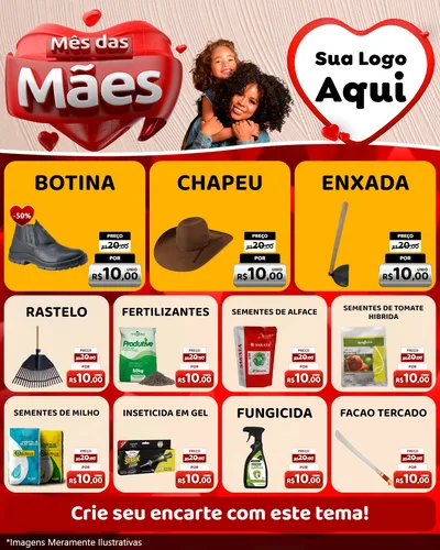 Modelo de Rede Social para Feed Instagram com o tema Mês das Mães para Agropecuária