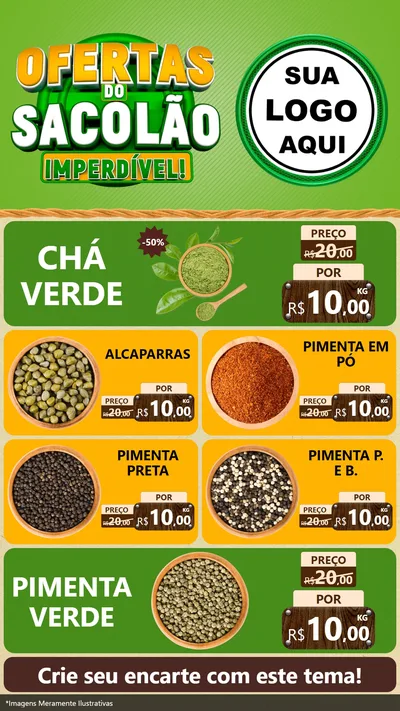 Modelo de TV para TV Vertical com o tema Ofertas do Sacolão Imperdível! para Produtos Naturais