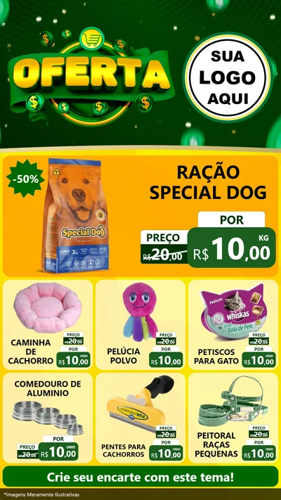Modelo de Rede Social para Stories com o tema Oferta para Pet Shop