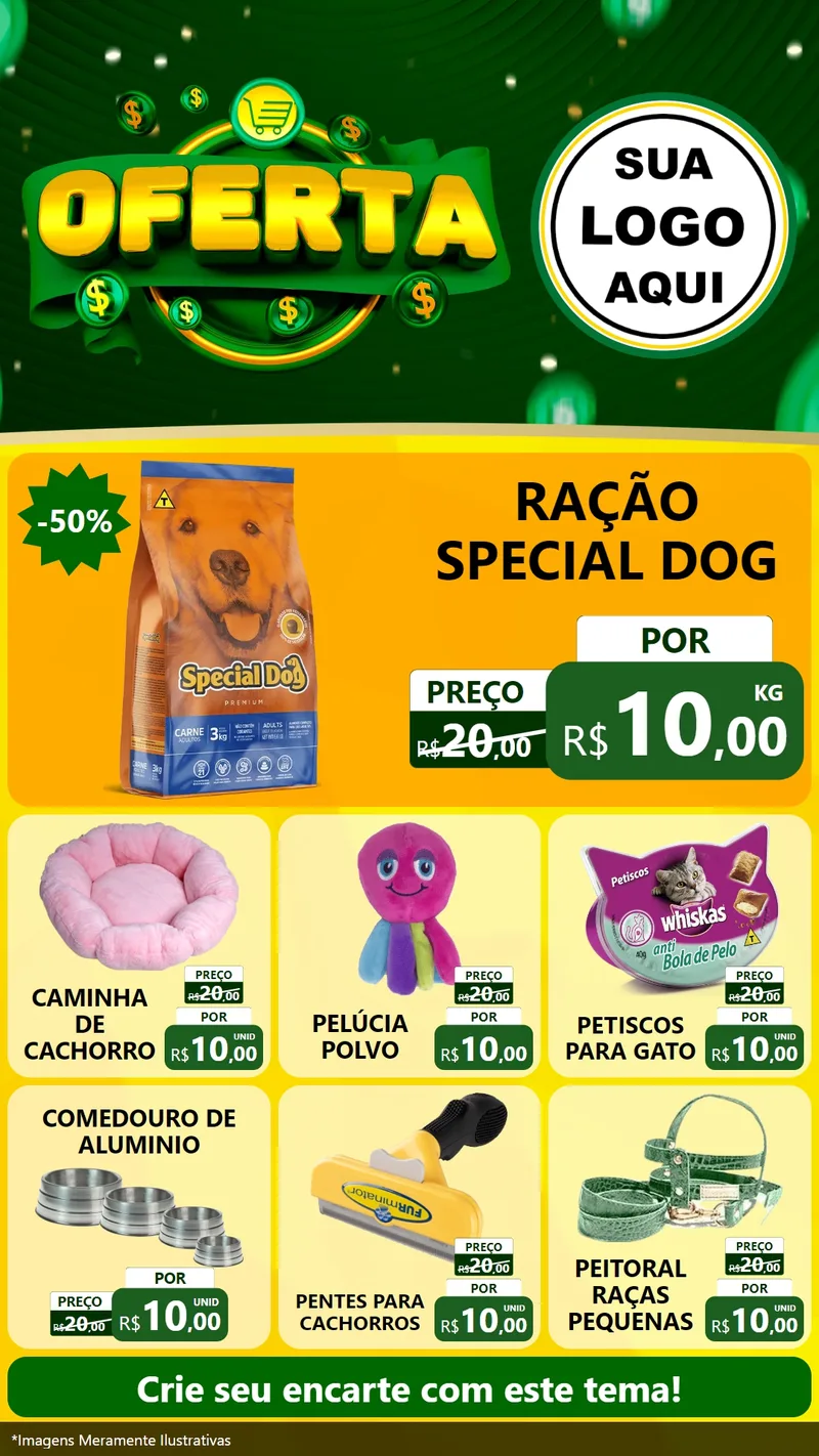 Modelo de Rede Social para Stories com o tema Oferta para Pet Shop