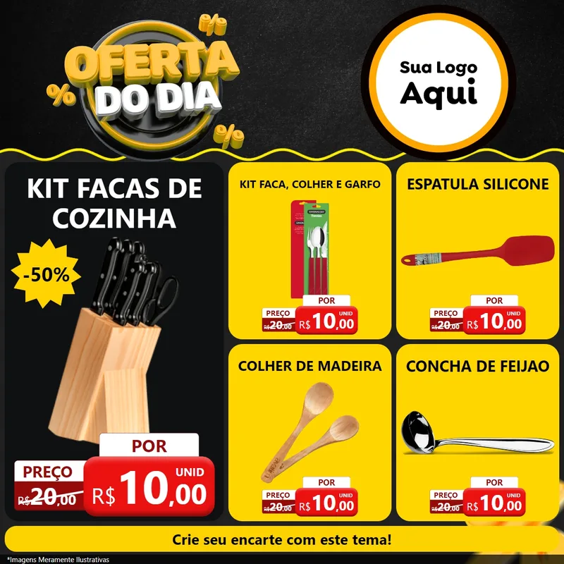 Modelo de Rede Social para Feed Facebook com o tema Oferta Do Dia para Utilidades Domésticas