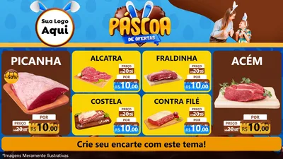 Modelo de TV para TV Horizontal com o tema Páscoa de Ofertas para Açougue