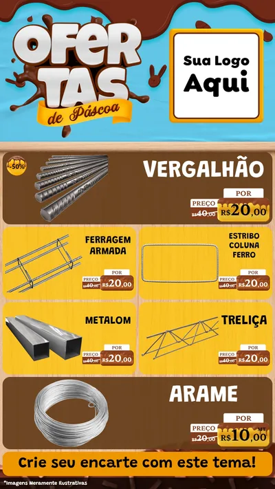 Modelo de TV para TV Vertical com o tema Ofertas de Páscoa para Ferragens