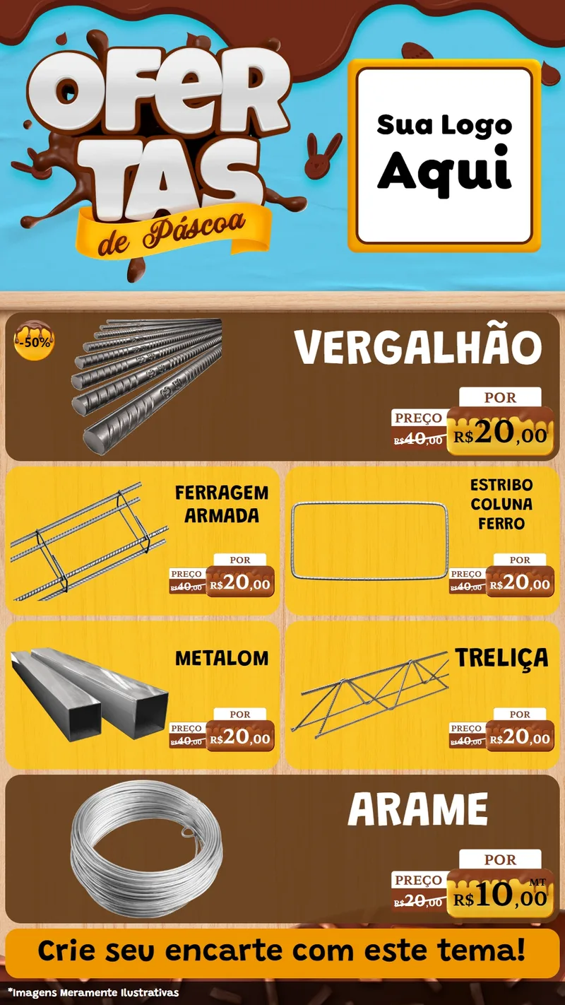 Modelo de TV para TV Vertical com o tema Ofertas de Páscoa para Ferragens