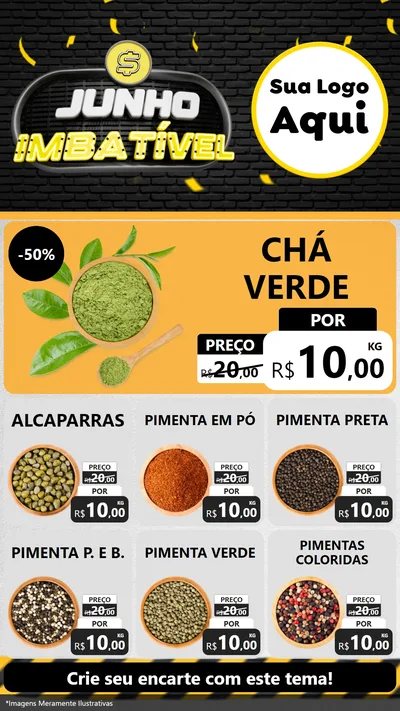 Modelo de Rede Social para Stories com o tema Junho Imbatível para Produtos Naturais