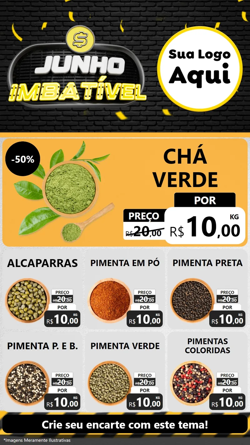 Modelo de Rede Social para Stories com o tema Junho Imbatível para Produtos Naturais