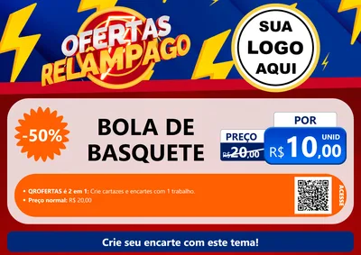 Modelo de Cartaz para Cartaz A4 Horizontal com o tema Ofertas Relâmpago para Artigos Esportivos