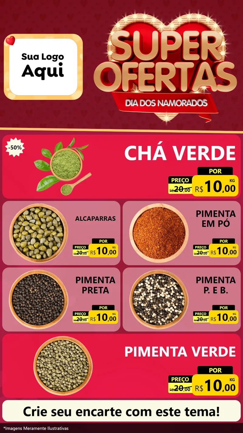 Modelo de TV para TV Vertical com o tema Dia dos Namorados para Produtos Naturais