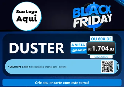 Modelo de Cartaz para Cartaz A4 Horizontal com o tema Black Friday para Concessionaria de Carros