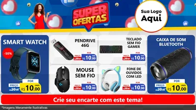 Modelo de TV para TV Horizontal com o tema Super Ofertas para Informática