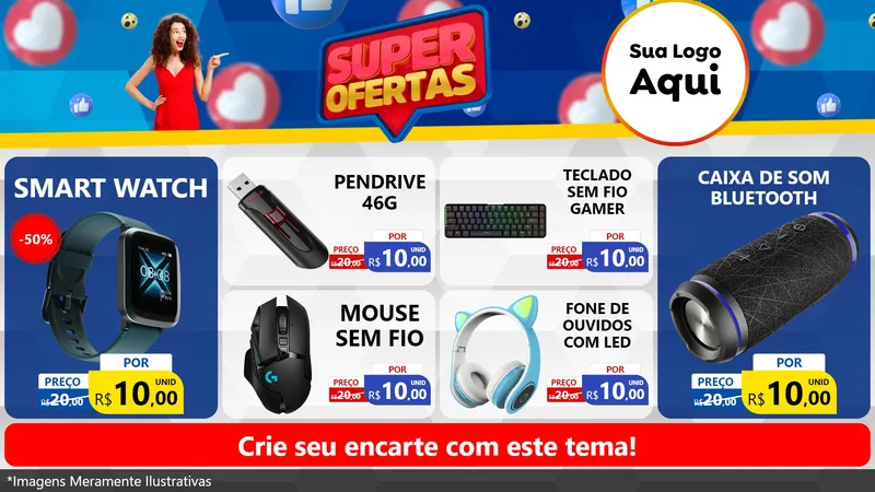 Modelo de TV para TV Horizontal com o tema Super Ofertas para Informática
