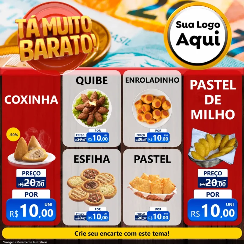 Modelo de Rede Social para Feed Facebook com o tema Está Muito Barato para Salgadaria