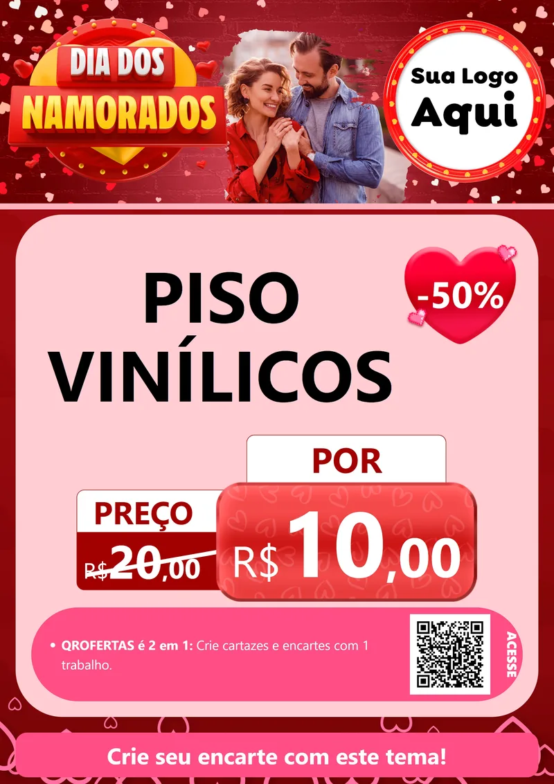Modelo de Cartaz para Cartaz A4 Vertical com o tema Dia Dos Namorados para Material para Construção