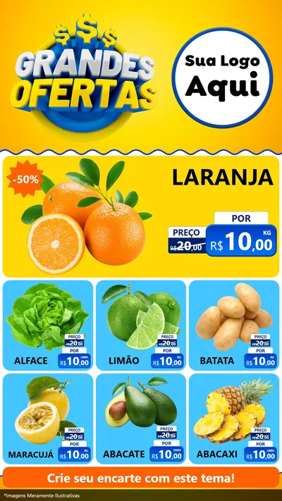 Modelo de Rede Social para Stories com o tema Grandes Ofertas para Hortifrúti