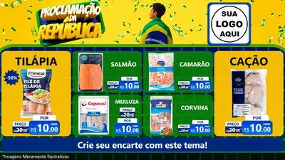 Modelo de TV para TV Horizontal com o tema Proclamação da República para Peixaria