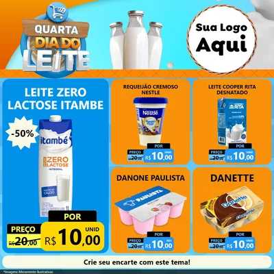 Modelo de Rede Social para Feed Facebook com o tema Quarta Dia do Leite para Frios e Laticínios