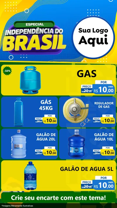 Modelo de TV para TV Vertical com o tema Especial Independência do Brasil para Água e gás