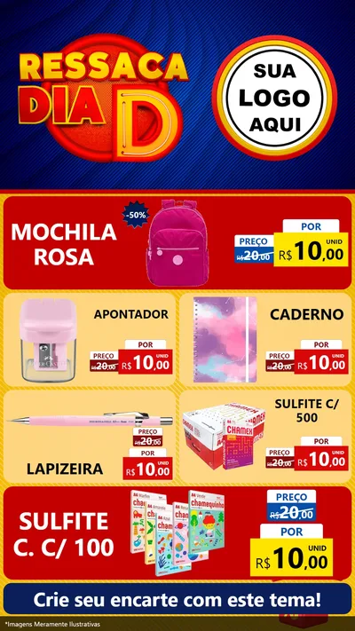 Modelo de TV para TV Vertical com o tema Ressaca Dia D para Papelaria
