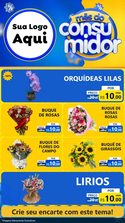 Modelo de TV para TV Vertical com o tema Mês do Consumidor para Floricultura e jardim