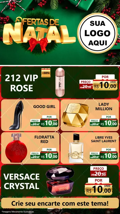 Modelo de TV para TV Vertical com o tema Ofertas de Natal para Perfumes