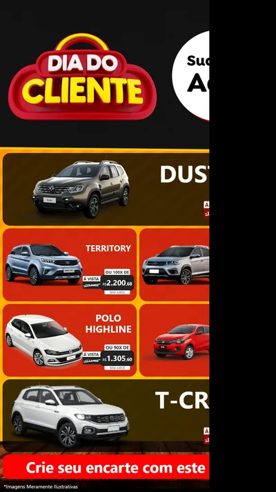 Modelo de TV para TV Vertical com o tema Dia do Cliente para Concessionaria de Carros