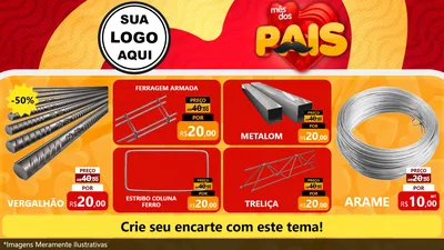 Modelo de TV para TV Horizontal com o tema Mês Dos Pais para Ferragens