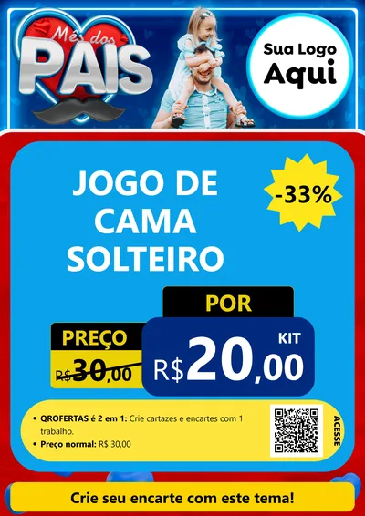 Modelo de Cartaz para Cartaz A4 Vertical com o tema Mês Dos Pais para Cama, Mesa e Banho