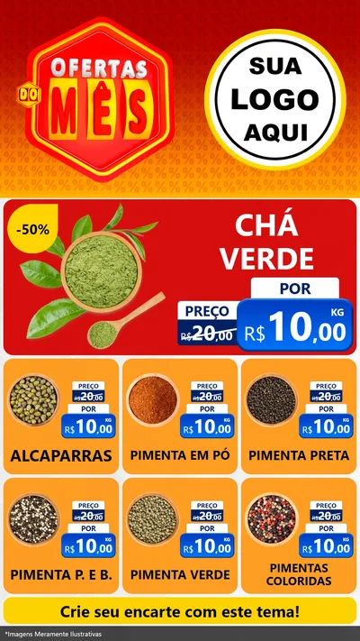 Modelo de Rede Social para Stories com o tema Ofertas do Mês para Produtos Naturais