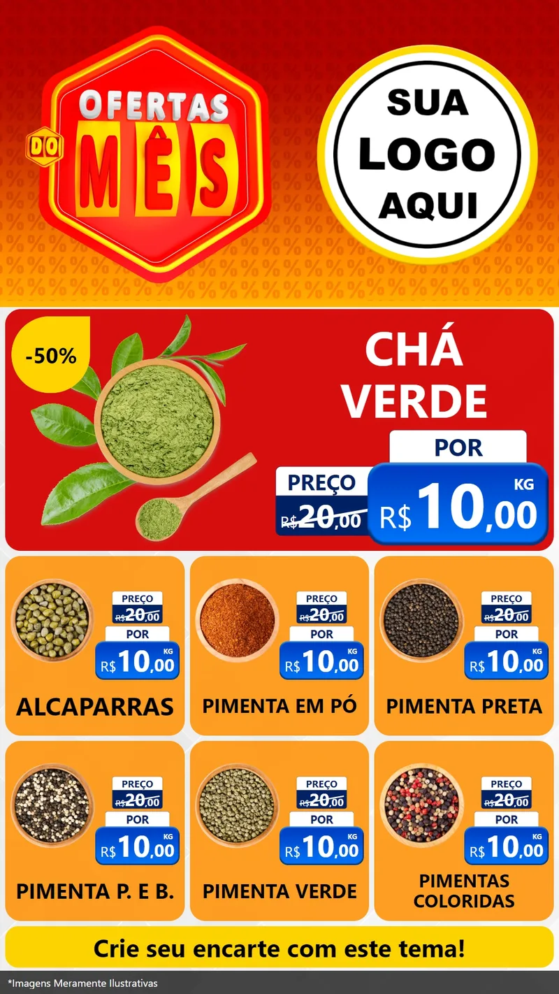 Modelo de Rede Social para Stories com o tema Ofertas do Mês para Produtos Naturais