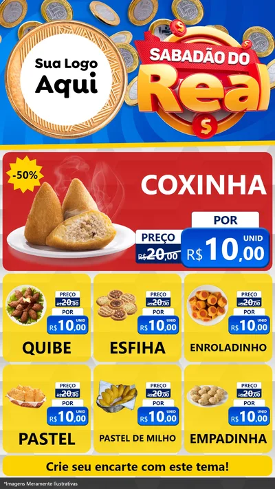 Modelo de Rede Social para Stories com o tema Sabadão do Real para Salgadaria