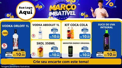 Modelo de TV para TV Horizontal com o tema Março Imbatível para Distribuidora de bebidas