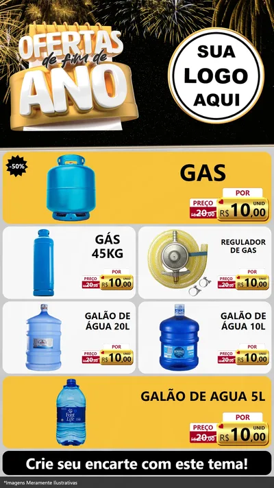 Modelo de TV para TV Vertical com o tema Ofertas de Fim de Ano para Água e gás