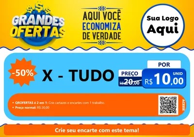 Modelo de Cartaz para Cartaz A4 Horizontal com o tema Grandes Ofertas para Hamburgueria