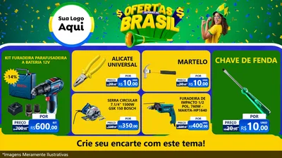 Modelo de TV para TV Horizontal com o tema Ofertas Semana do Brasil para Maquinas e Ferramentas