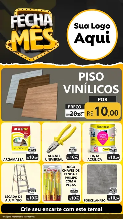 Modelo de Rede Social para Stories com o tema Fecha Mês para Material para Construção