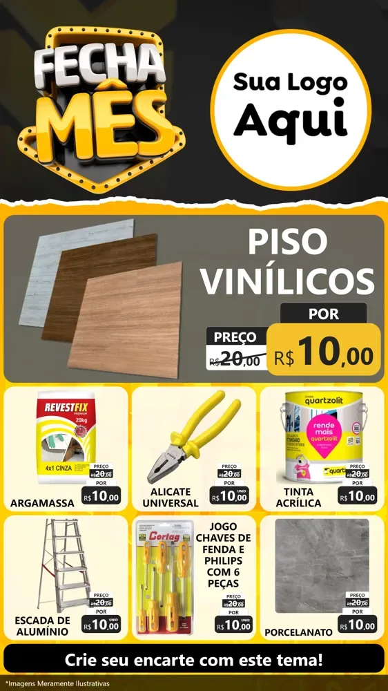 Modelo de Rede Social para Stories com o tema Fecha Mês para Material para Construção
