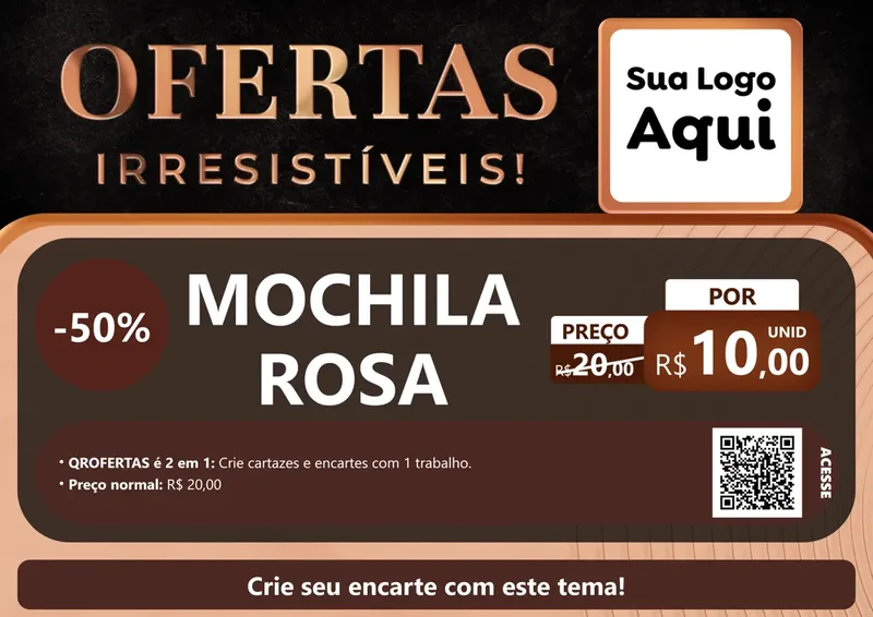 Modelo de Cartaz para Cartaz A4 Horizontal com o tema Ofertas Irresistíveis! para Papelaria