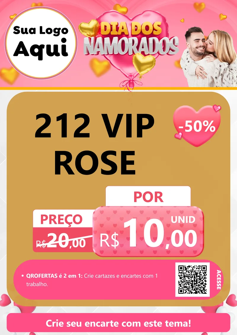 Modelo de Cartaz para Cartaz A4 Vertical com o tema Dia dos Namorados para Perfumes
