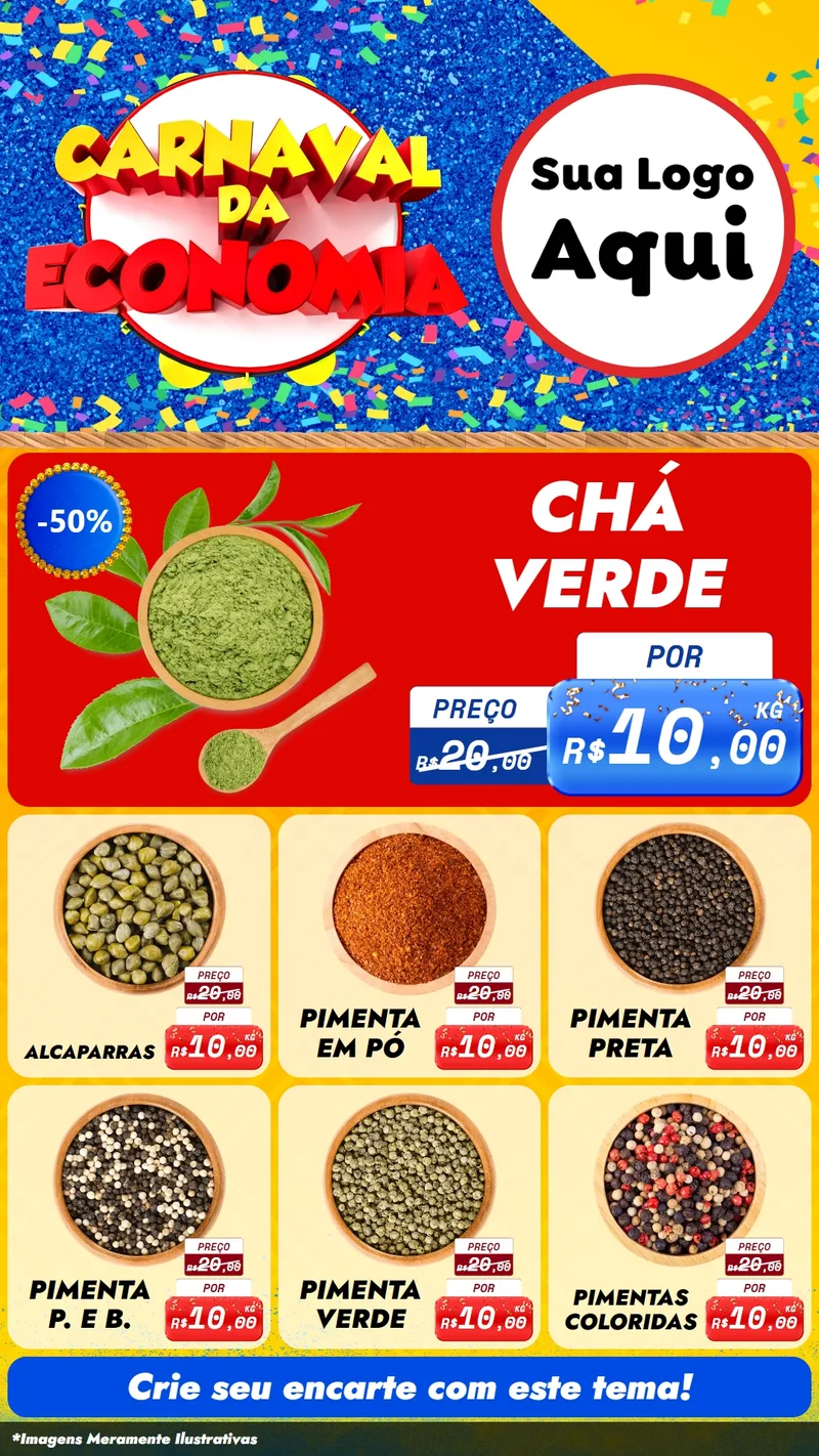 Modelo de Rede Social para Stories com o tema Carnaval da Economia para Produtos Naturais