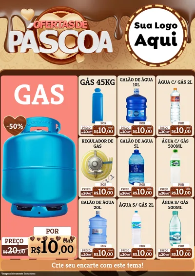 Modelo de Encarte para Encarte A4 Vertical com o tema Ofertas de Páscoa para Água e gás