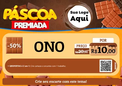 Modelo de Cartaz para Cartaz A4 Horizontal com o tema Páscoa Premiada para Óticas