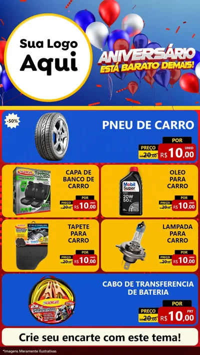 Modelo de TV para TV Vertical com o tema Aniversário para Auto peças