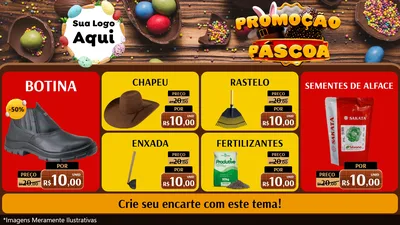 Modelo de TV para TV Horizontal com o tema Promoção Páscoa para Agropecuária