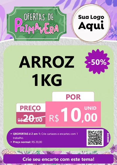 Modelo de Cartaz para Cartaz A4 Vertical com o tema Ofertas de Primavera para Supermercado