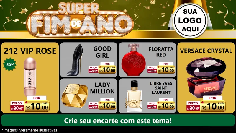 Modelo de TV para TV Horizontal com o tema Super Fim de Ano para Perfumes