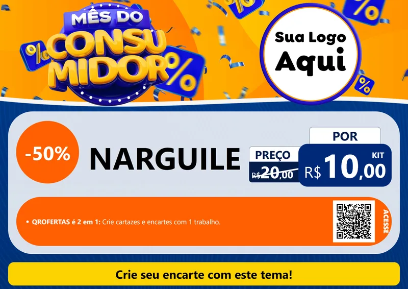 Modelo de Cartaz para Cartaz A4 Horizontal com o tema Mês do Consumidor para Tabacaria