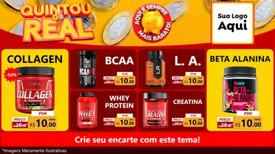Modelo de TV para TV Horizontal com o tema Quintou do Real para Suplementos alimentares