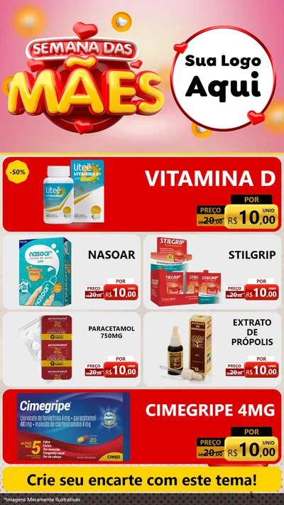 Modelo de TV para TV Vertical com o tema Semana das Mães para Farmácia